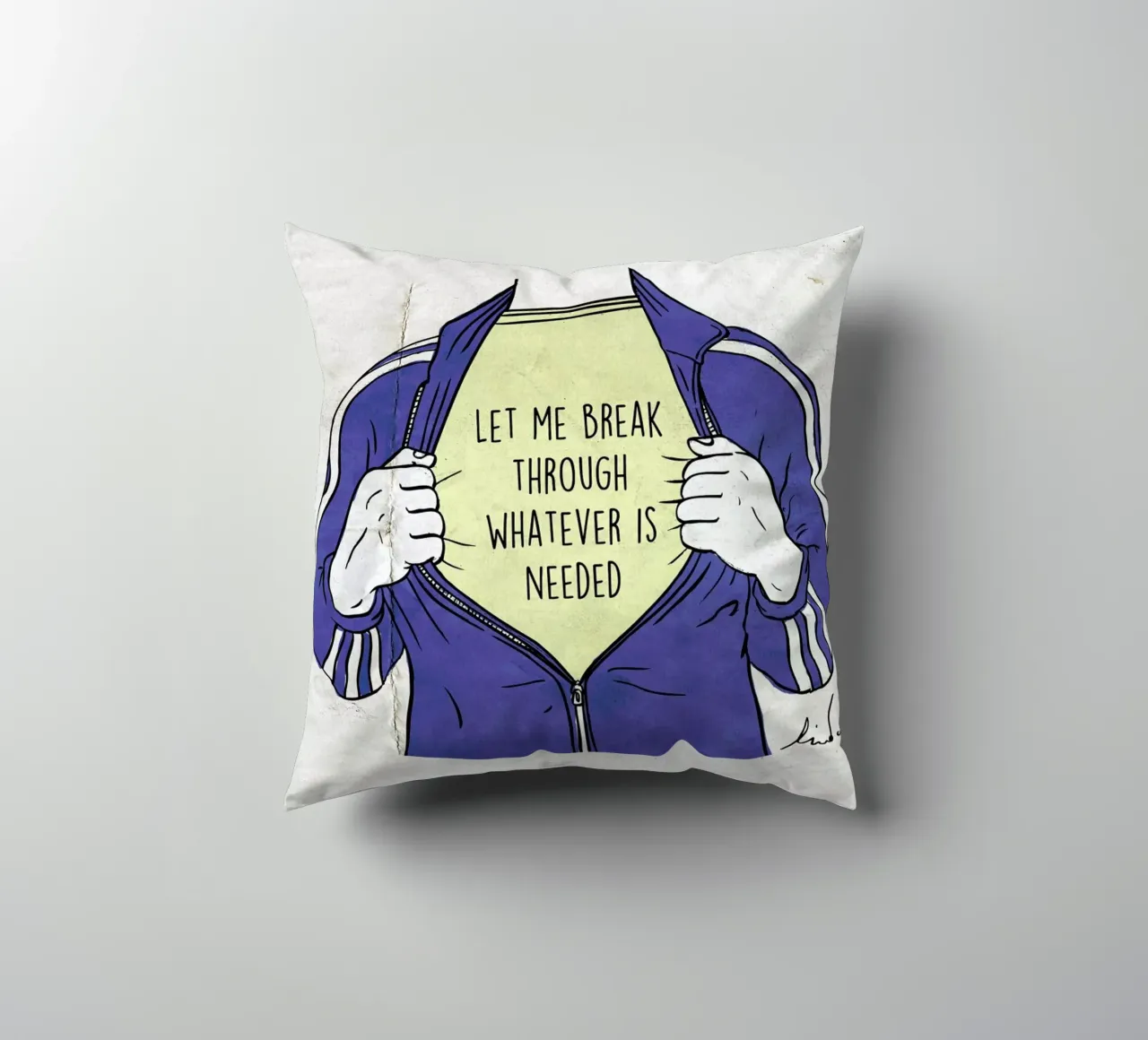 Break Through decorative cushion by Linda van Bruggen