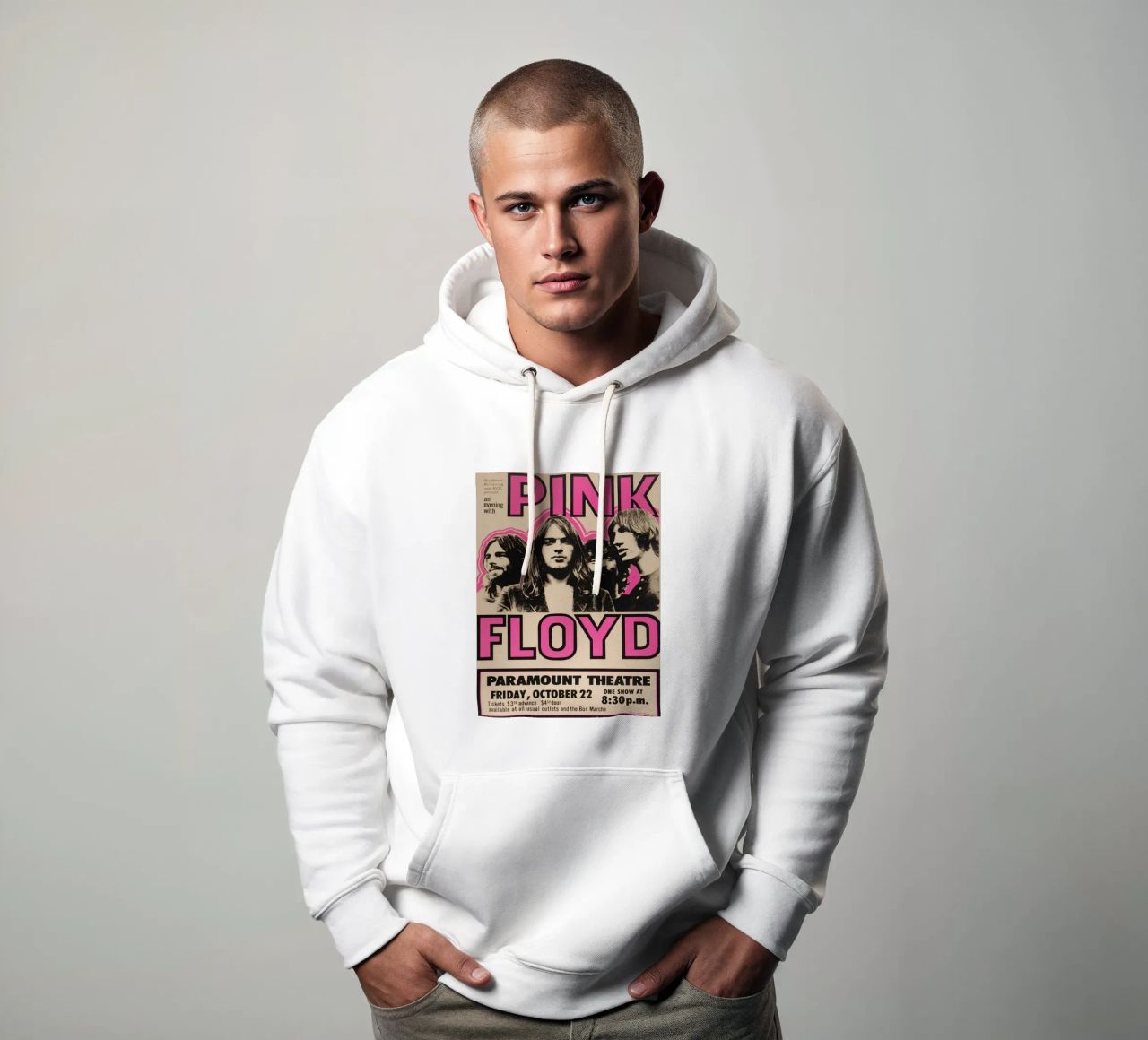 Vintage Pink Floyd Oct 22 Concert Rock Music Print sweat à capuche de SoundStudio