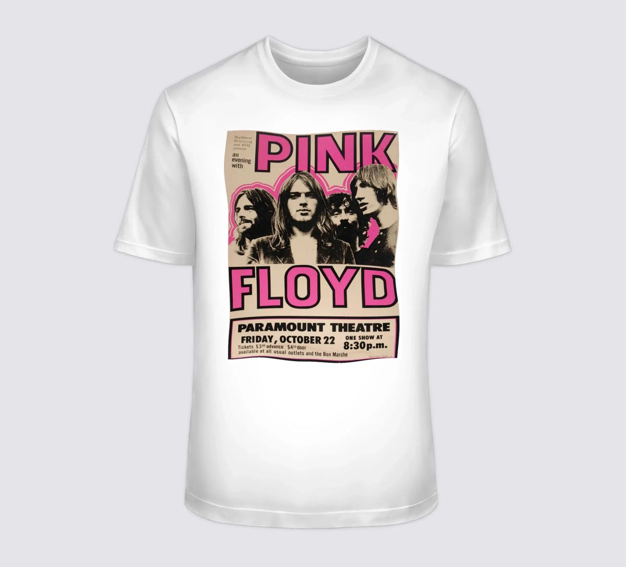 Vintage Pink Floyd Oct 22 Concert Rock Music Print t-shirt de SoundStudio