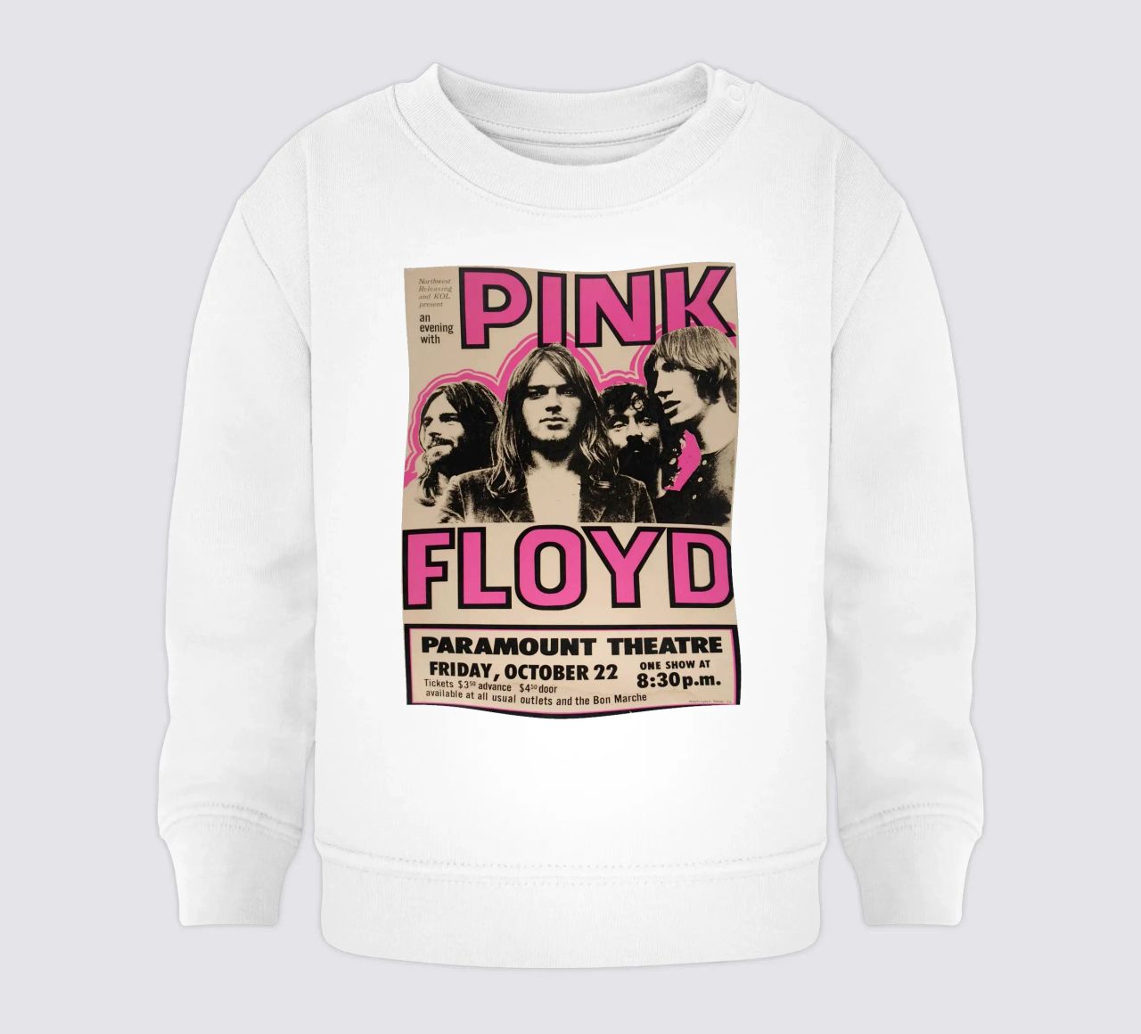 Vintage Pink Floyd Oct 22 Concert Rock Music Print sweat pour bébé de SoundStudio