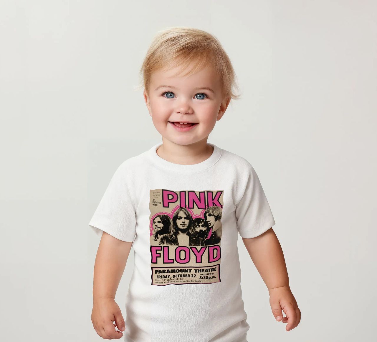 Vintage Pink Floyd Oct 22 Concert Rock Music Print t-shirt pour bébé de SoundStudio