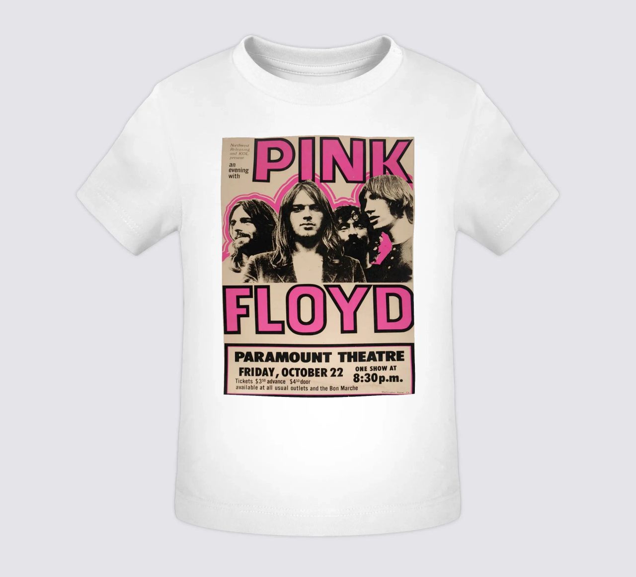 Vintage Pink Floyd Oct 22 Concert Rock Music Print t-shirt pour bébé de SoundStudio