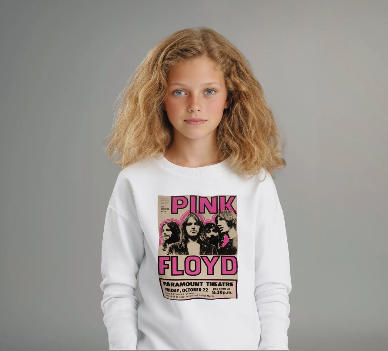 Vintage Pink Floyd Oct 22 Concert Rock Music Print sweat enfant de SoundStudio