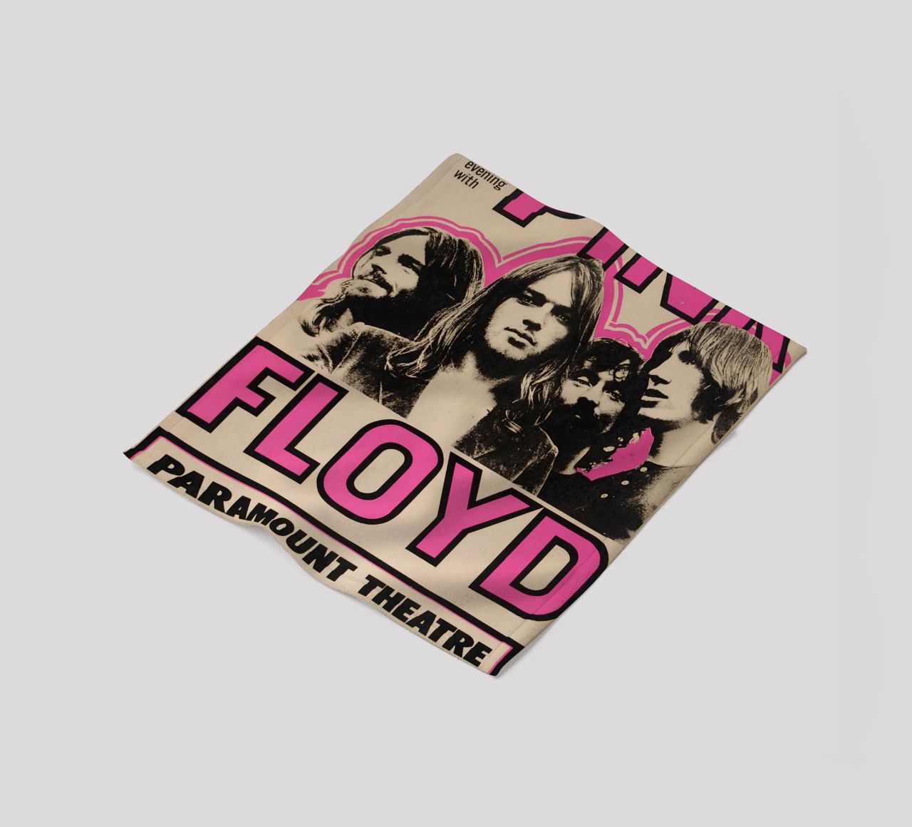 Vintage Pink Floyd Oct 22 Concert Rock Music Print plaid polaire de SoundStudio