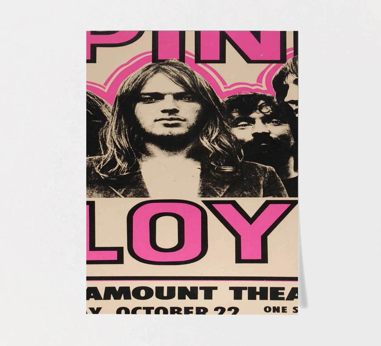 Vintage Pink Floyd Oct 22 Concert Rock Music Print planche autocollant de SoundStudio