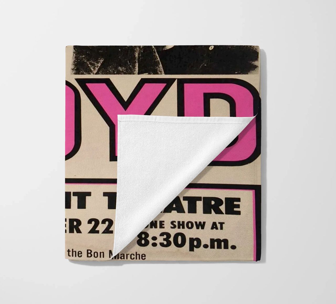 Vintage Pink Floyd Oct 22 Concert Rock Music Print serviette de plage de SoundStudio