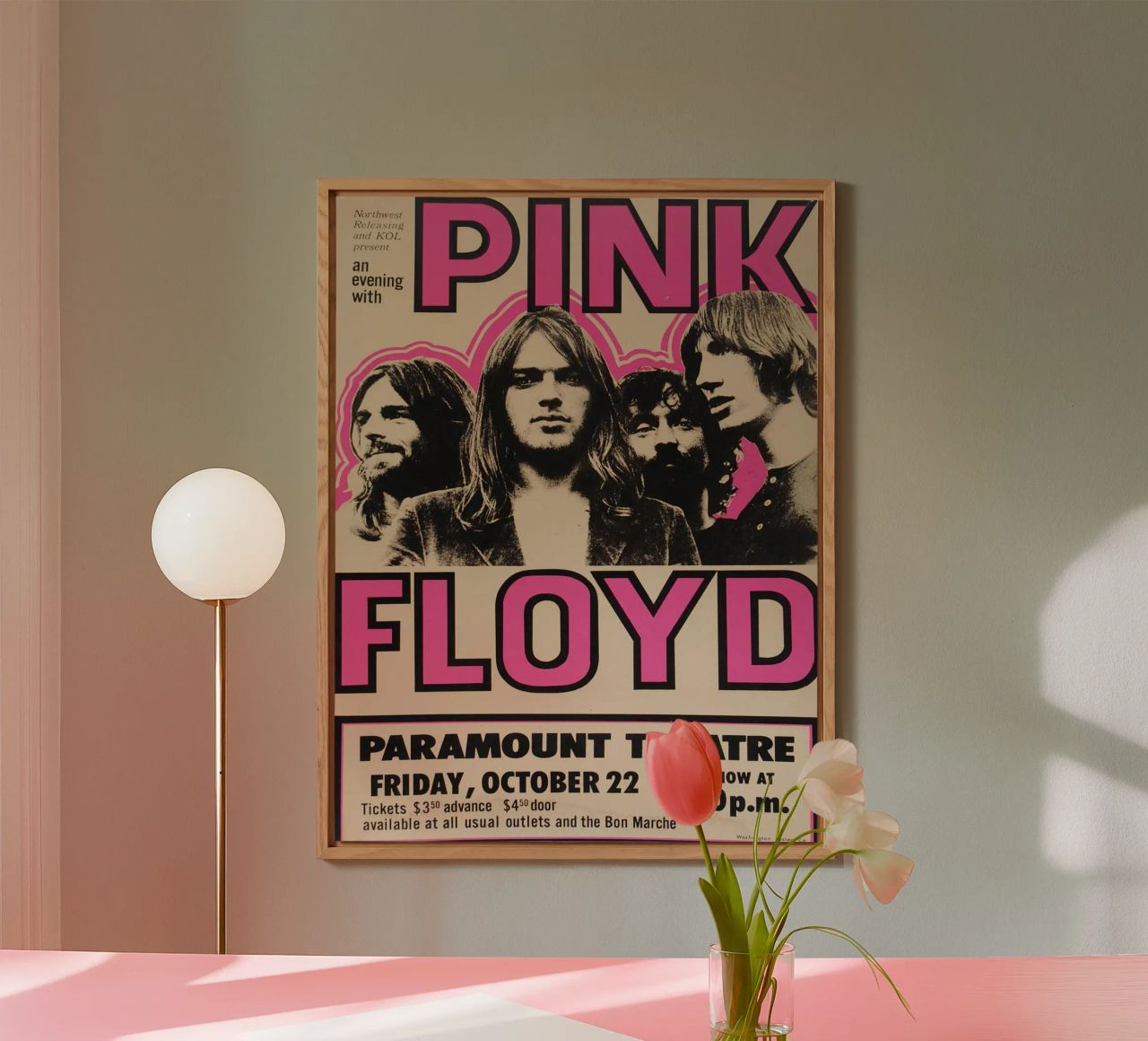 Vintage Pink Floyd Oct 22 Concert Rock Music Print alu dibond de SoundStudio