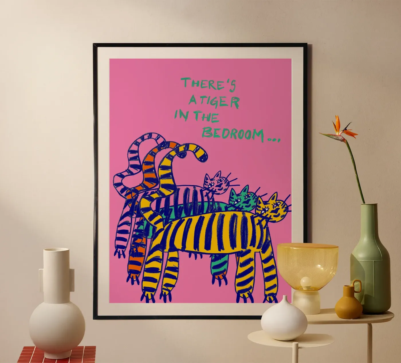 Tiger in the bedroom poster by thesoulhugclub