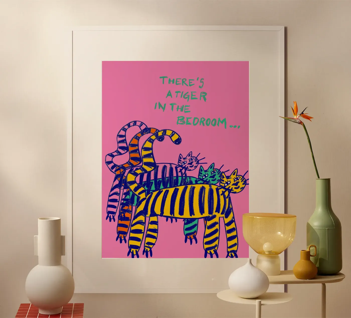 Tiger in the bedroom poster by thesoulhugclub