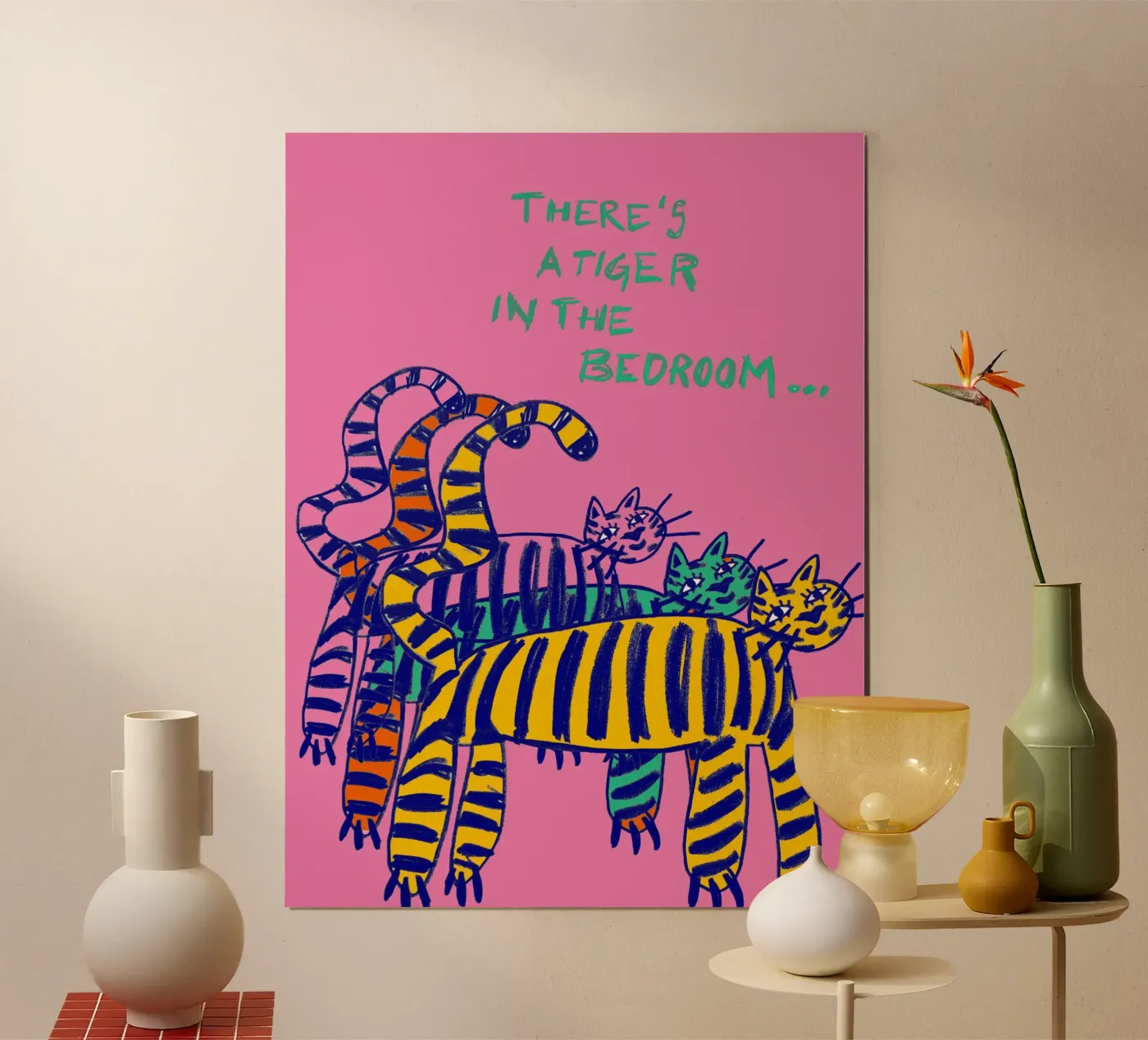 Tiger in the bedroom poster by thesoulhugclub