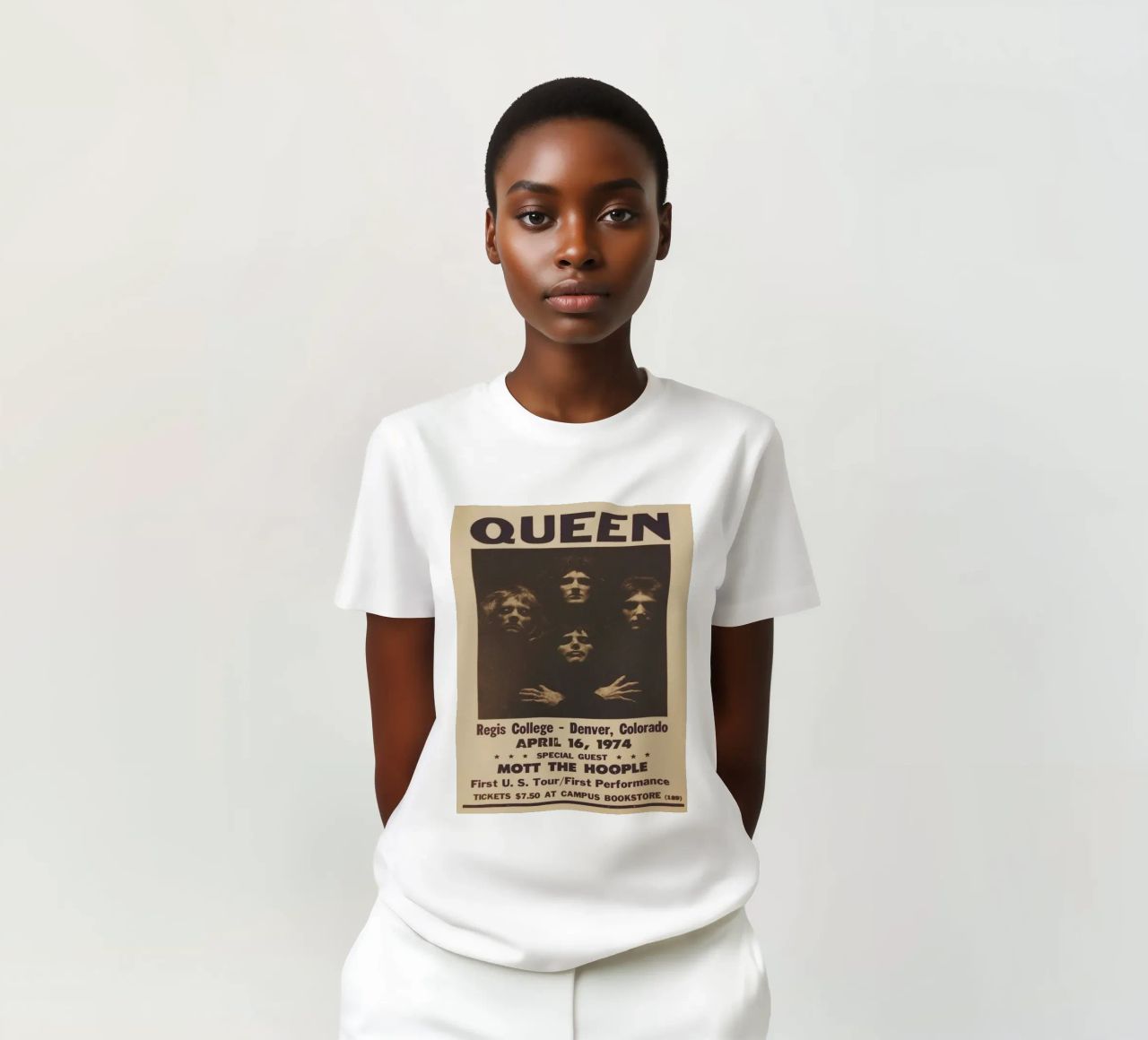 Vintage Queen Concert Poster 1974 Denver t-shirt de SoundStudio