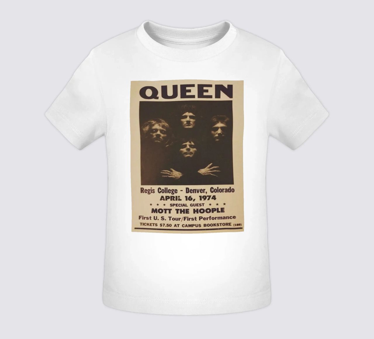 Vintage Queen Concert Poster 1974 Denver t-shirt pour bébé de SoundStudio