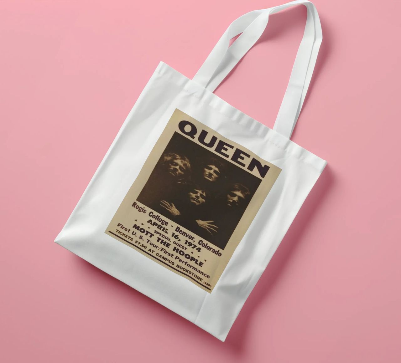 Vintage Queen Concert Poster 1974 Denver tote bag de SoundStudio