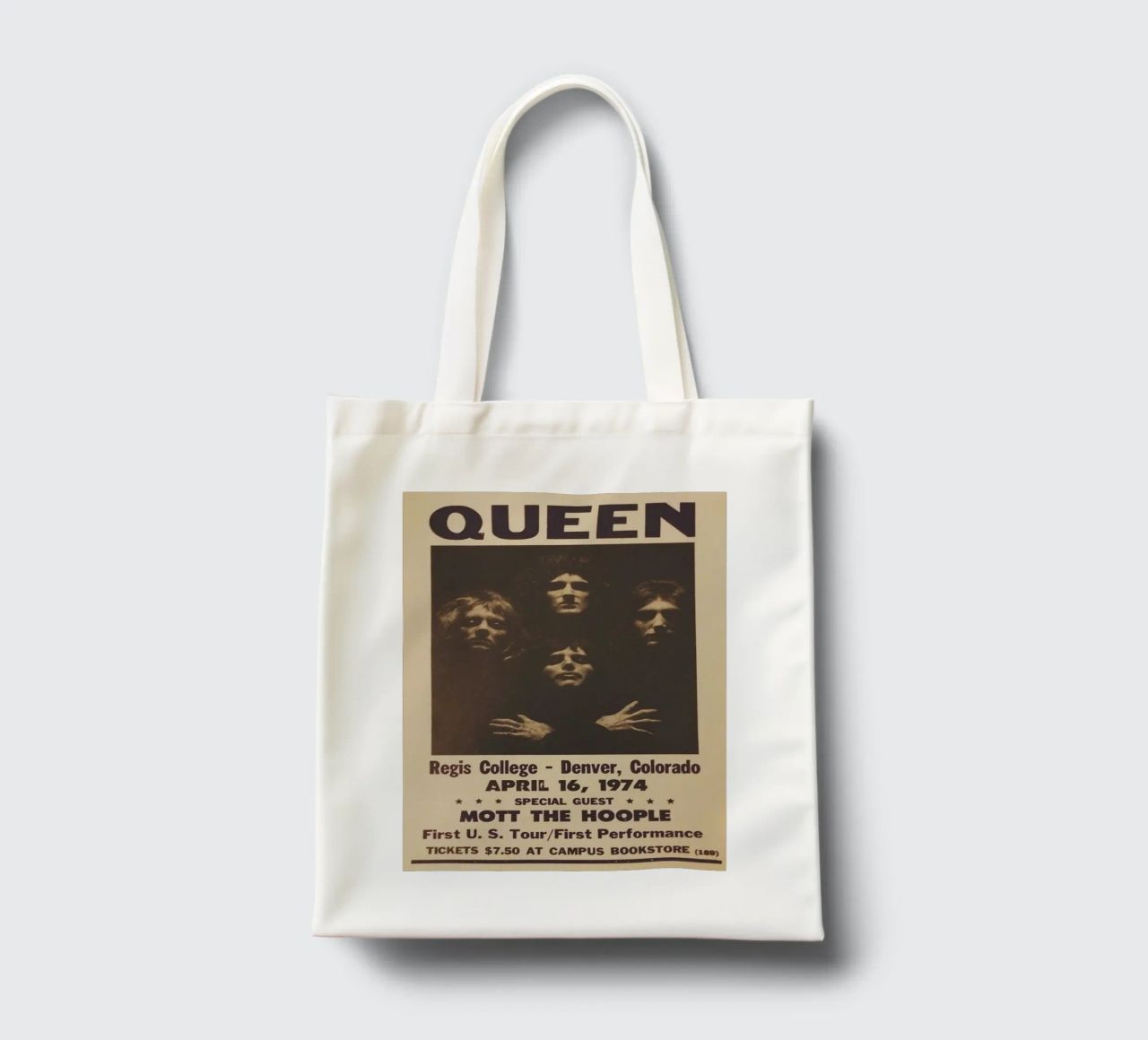 Vintage Queen Concert Poster 1974 Denver tote bag de SoundStudio