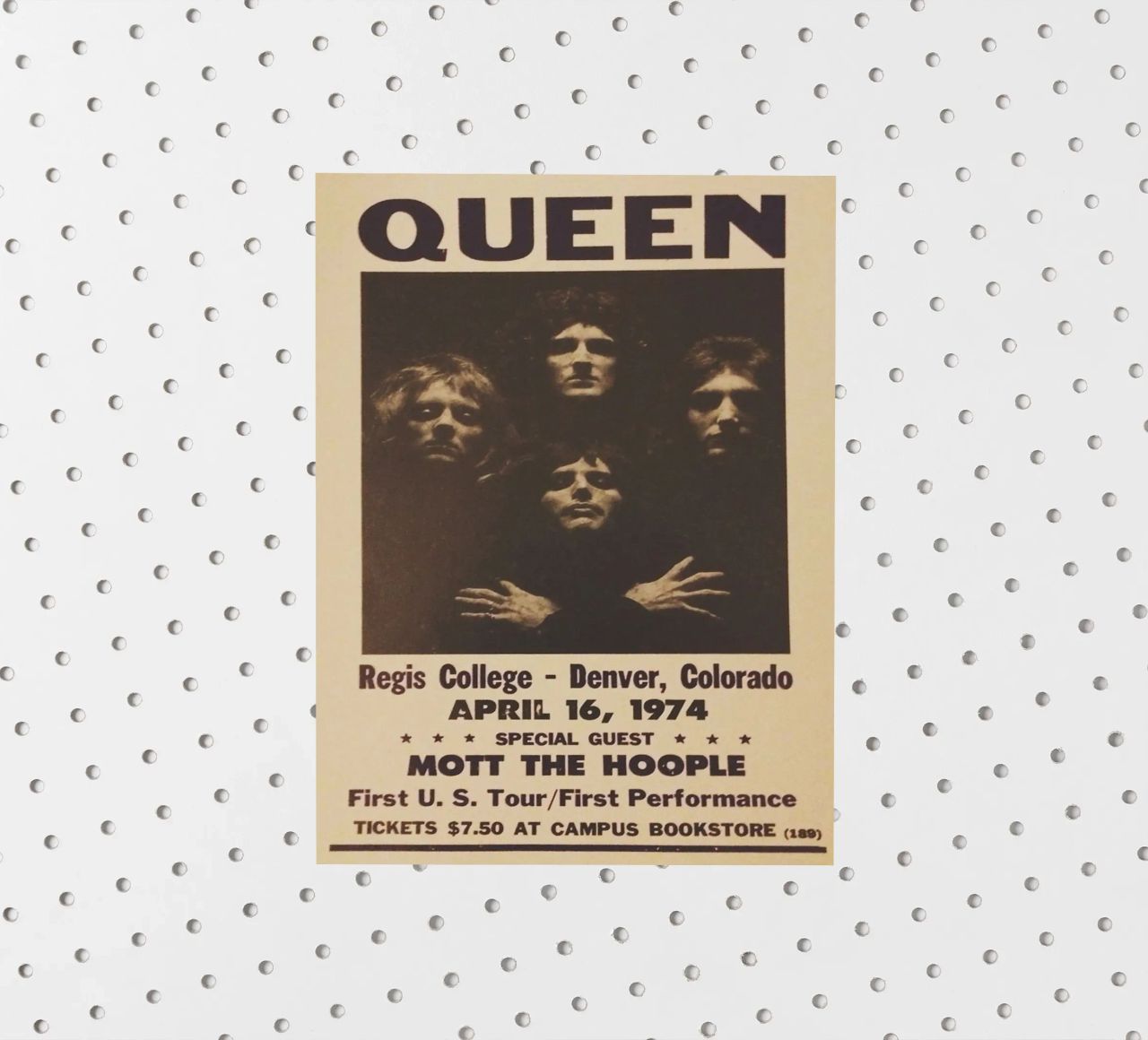Vintage Queen Concert Poster 1974 Denver autocollant de SoundStudio
