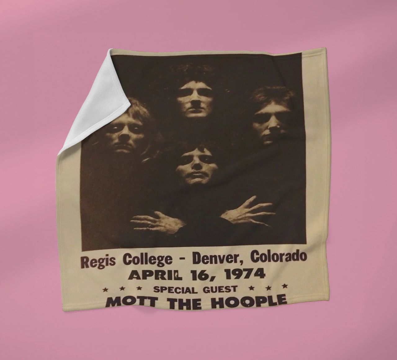 Vintage Queen Concert Poster 1974 Denver plaid polaire de SoundStudio