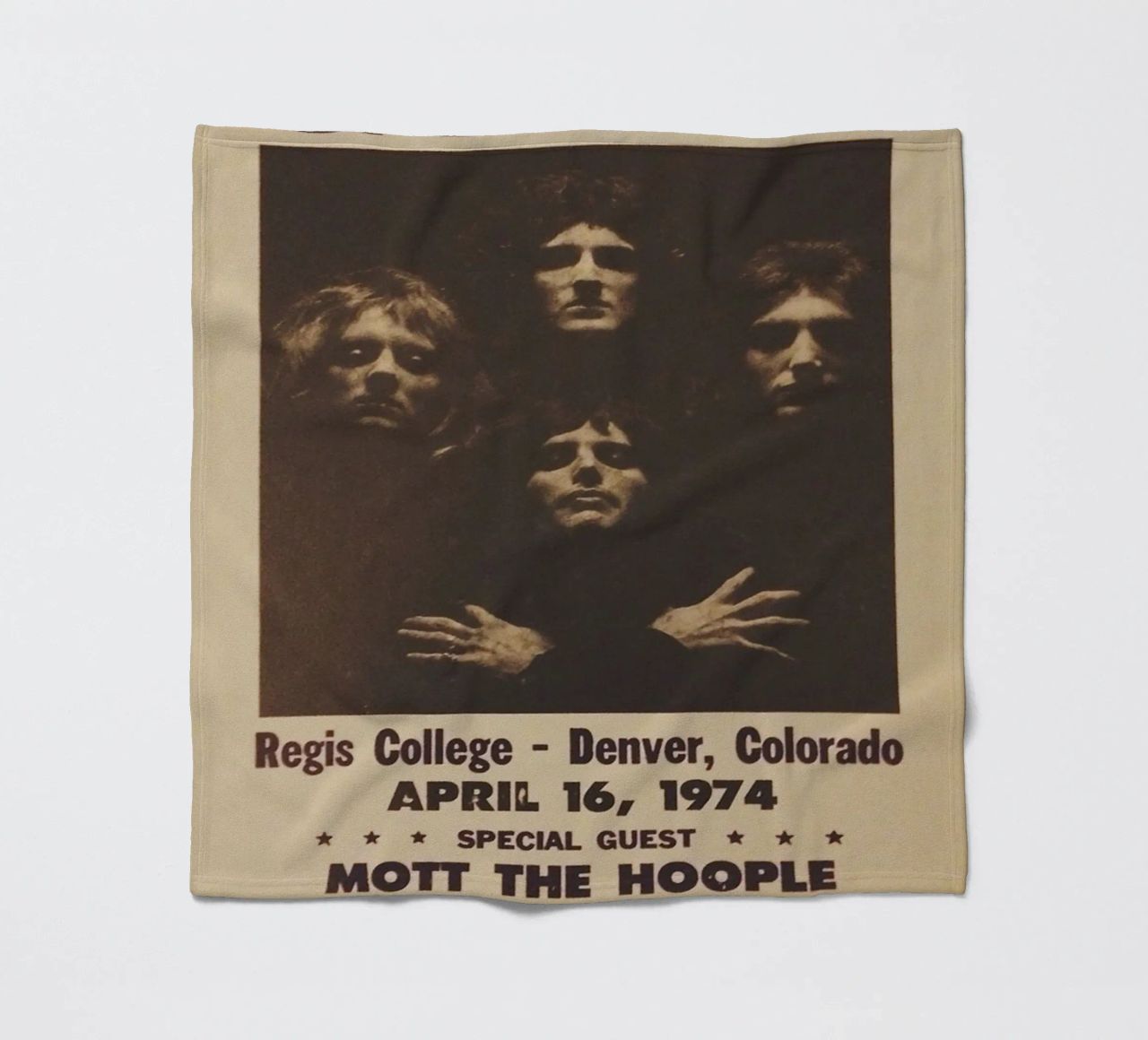 Vintage Queen Concert Poster 1974 Denver plaid polaire de SoundStudio