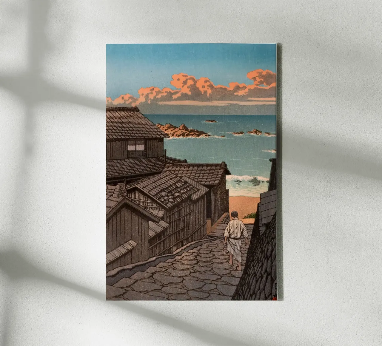 Ukiyo-e: Japans landschap, Namikiri in Shima, Hasui canvas met Baklijst van Aesthetic Muse