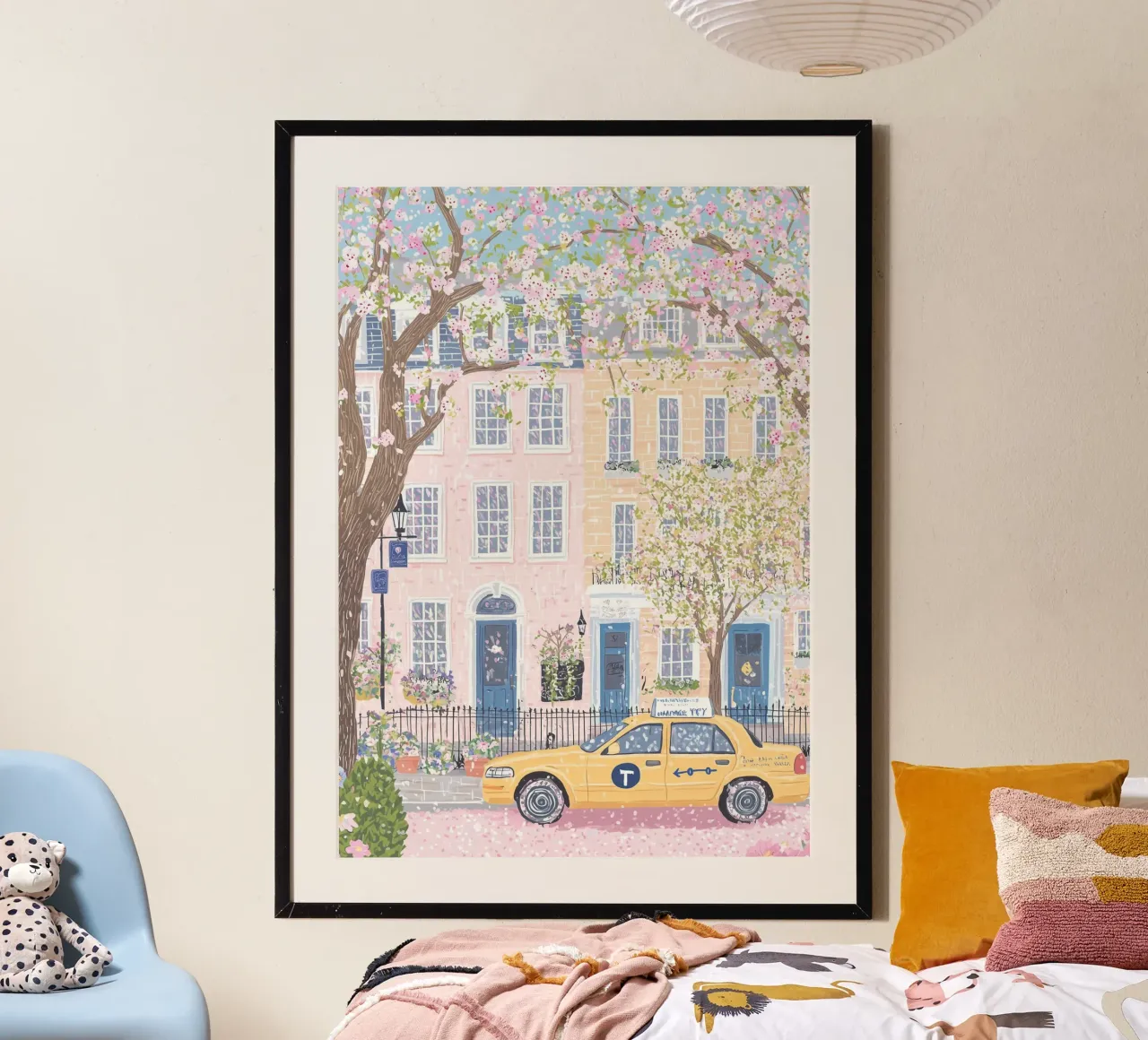 Stampa di New York, poster di New York, arte del mercato dei fiori di primavera carta hahnemühle da Gaia