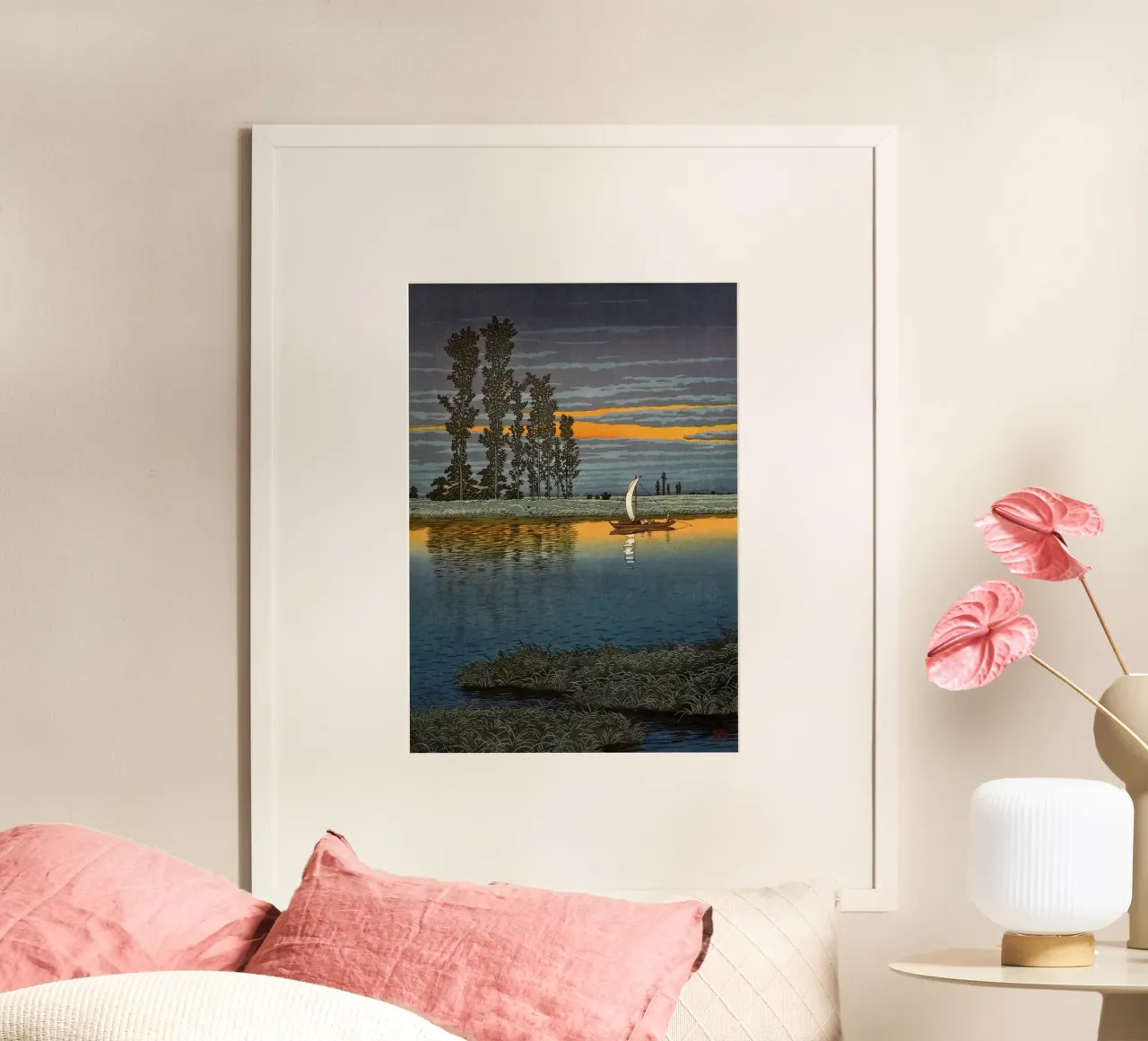Ukiyo-e: Paesaggio giapponese, Crepuscolo a Ushibori, Hasui poster da Aesthetic Muse