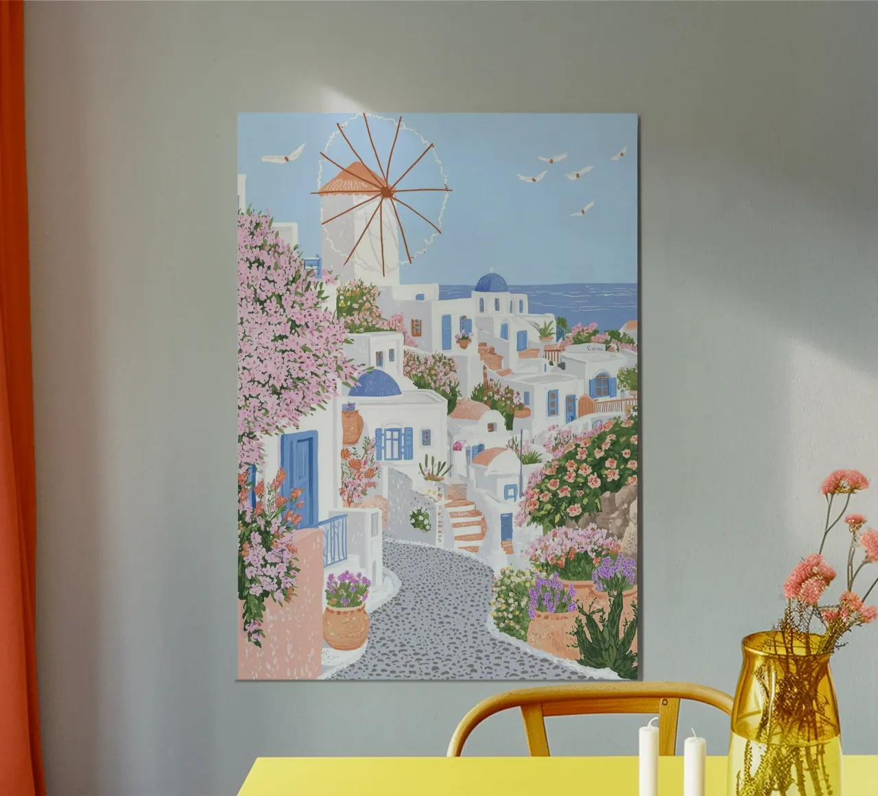 Mykonos, Grecia, Isole greche, Stampa di viaggio, Poster di viaggio poster con telaio in plastica da Gaia
