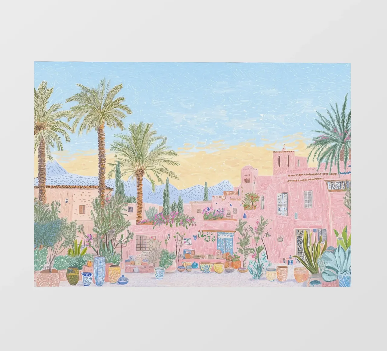 Marokko Print, Afrika Reisposter, Zonsondergang Print pvc-zeil van Gaia