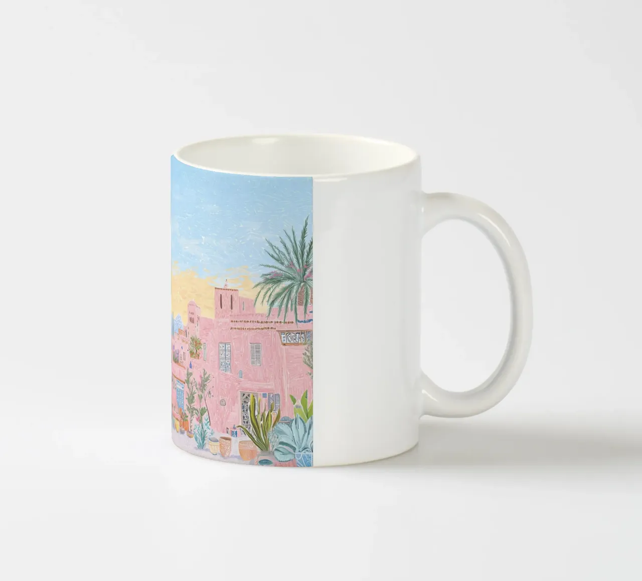 Marokko Print, Afrika Reisposter, Zonsondergang Print keramische mok van Gaia