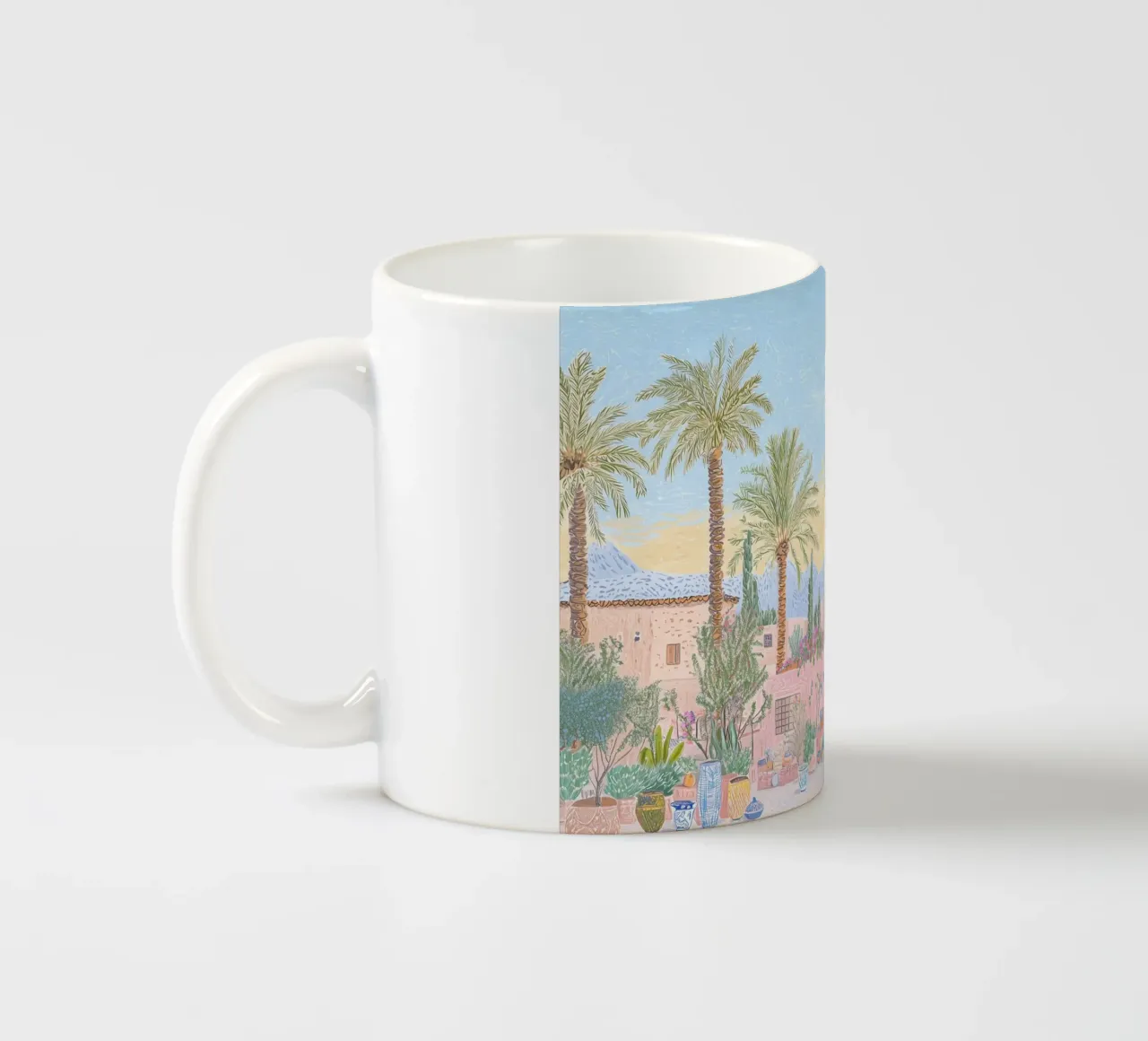Marokko Print, Afrika Reisposter, Zonsondergang Print keramische mok van Gaia