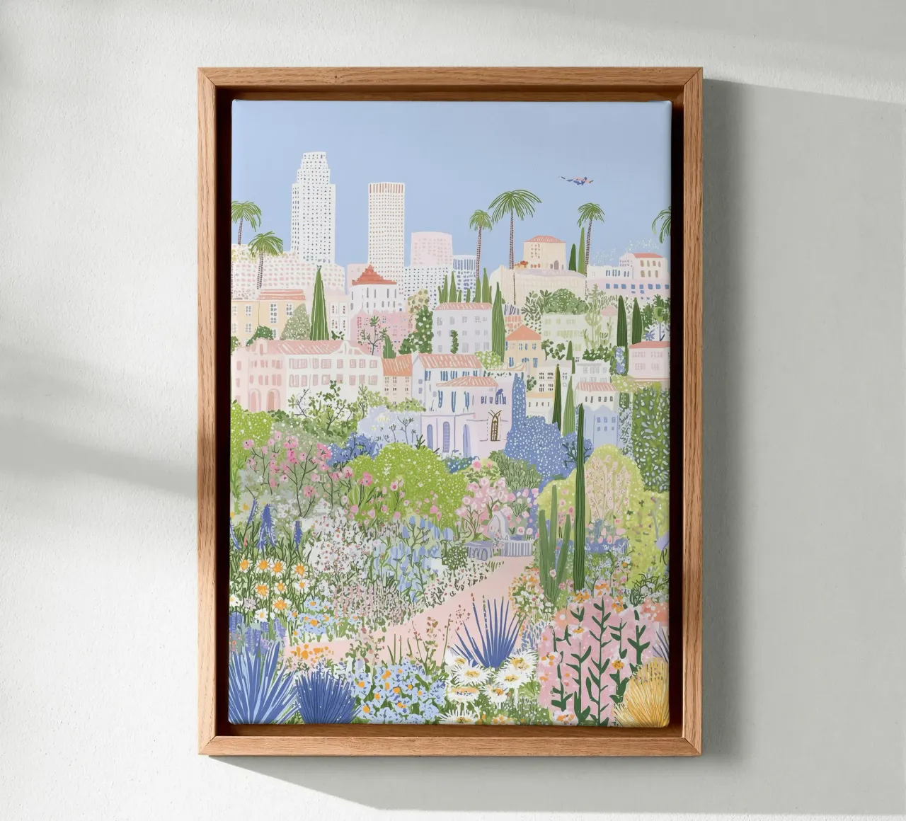 Bloemenmarkt, Stadsprint, Europa Reisposter canvas met Baklijst van Gaia