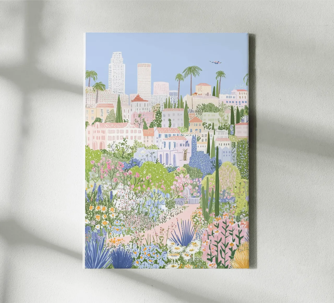 Bloemenmarkt, Stadsprint, Europa Reisposter canvas met Baklijst van Gaia