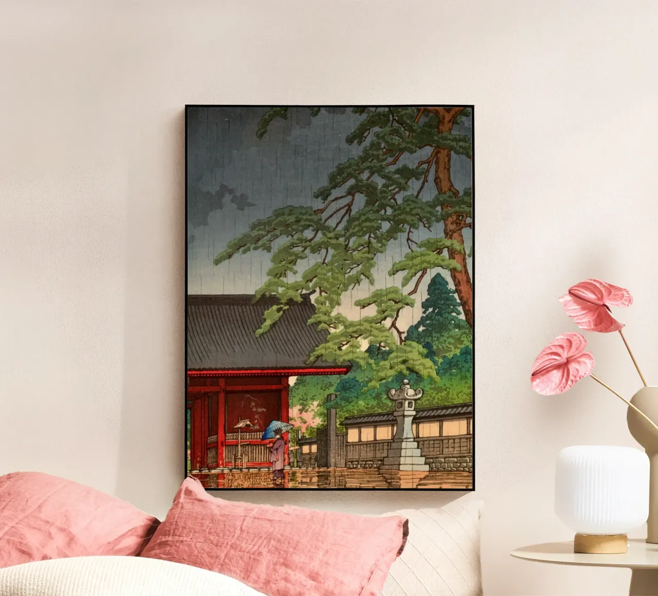 Ukiyo-e: Paesaggio giapponese, Pioggia di primavera a Gokoku-ji Hasui plexiglass da Aesthetic Muse