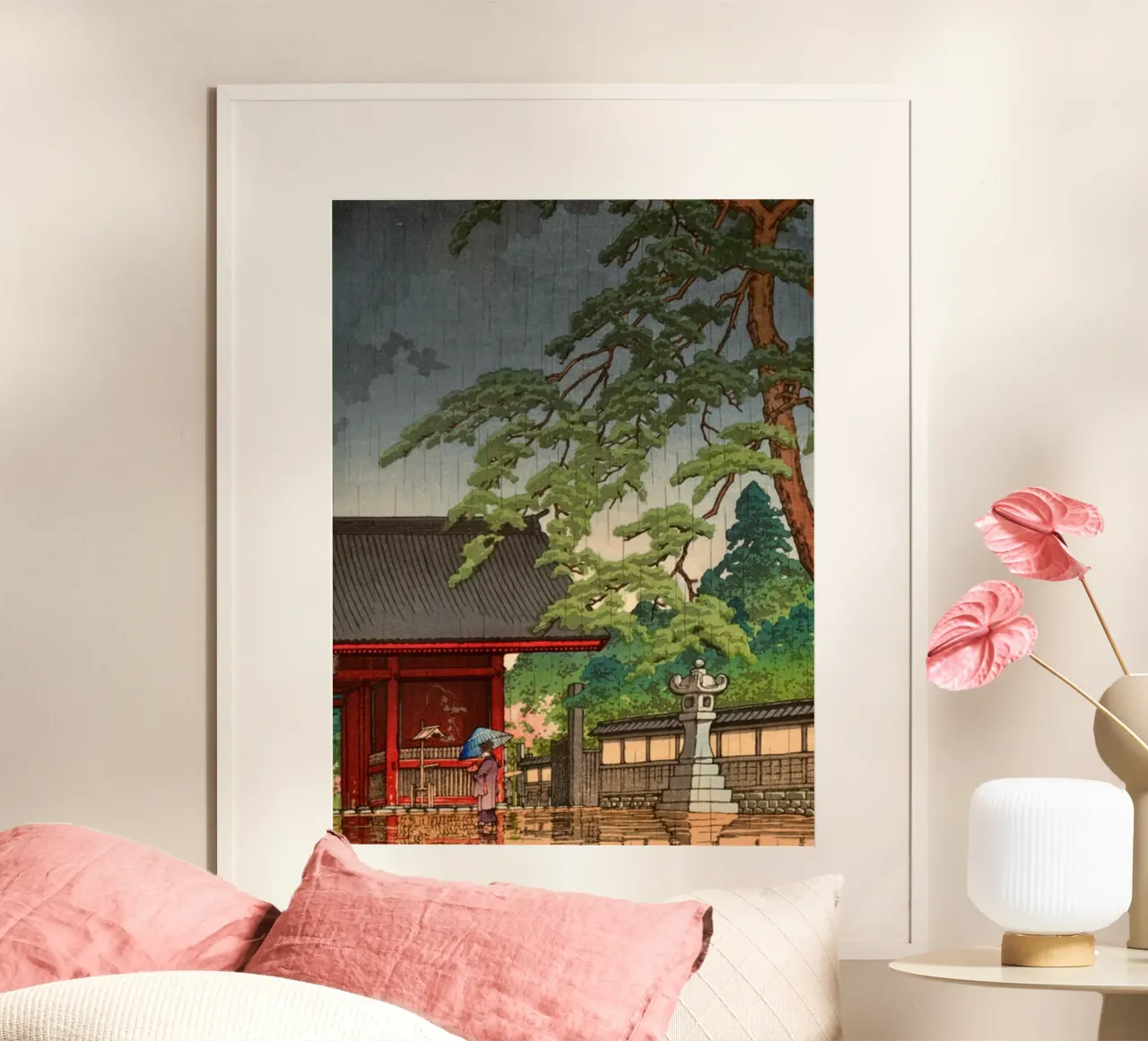 Ukiyo-e: Paesaggio giapponese, Pioggia di primavera a Gokoku-ji Hasui carta hahnemühle da Aesthetic Muse