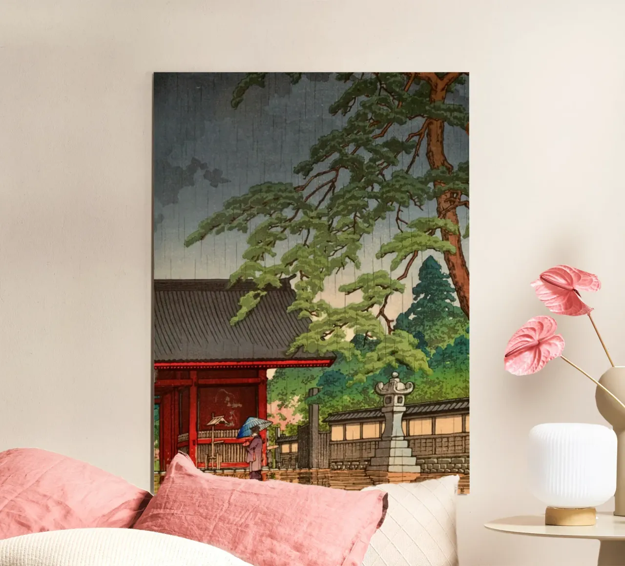 Ukiyo-e: Paesaggio giapponese, Pioggia di primavera a Gokoku-ji Hasui carta hahnemühle da Aesthetic Muse
