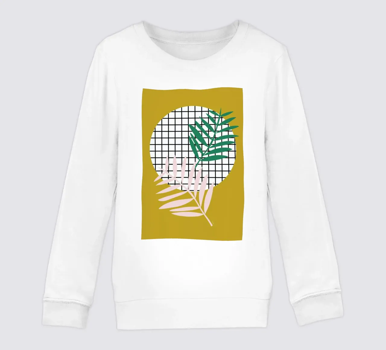 Palm Leaves in Mustard felpa bambino da Linda Gobeta