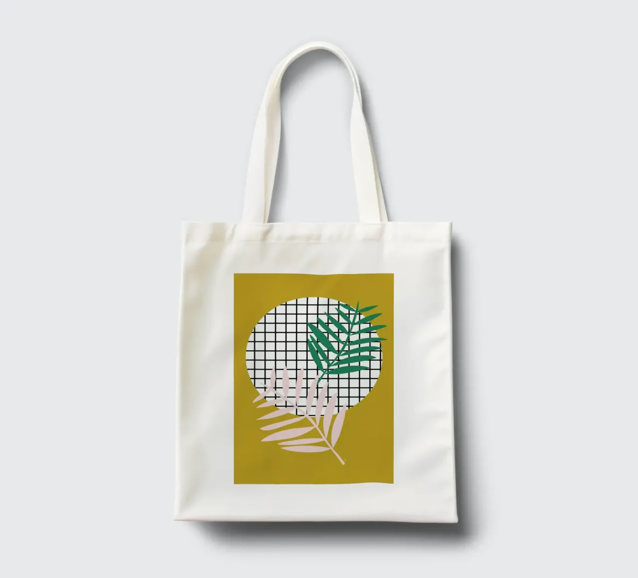 Palm Leaves in Mustard borsa in juta da Linda Gobeta