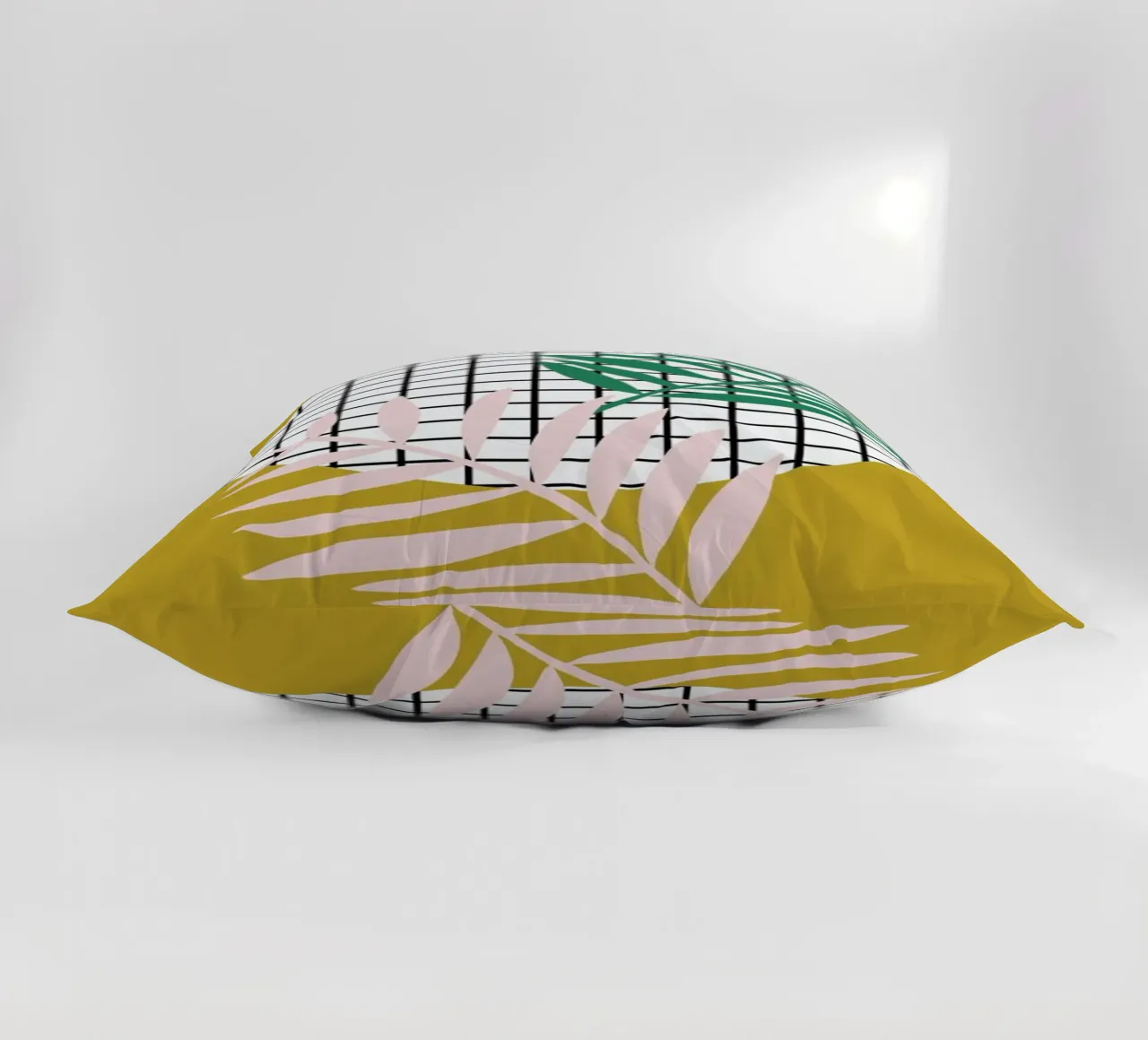 Palm Leaves in Mustard cuscino da Linda Gobeta