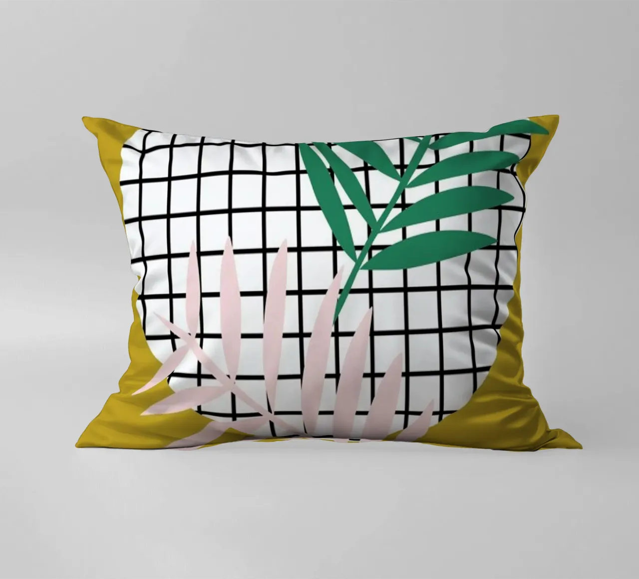 Palm Leaves in Mustard cuscino da Linda Gobeta