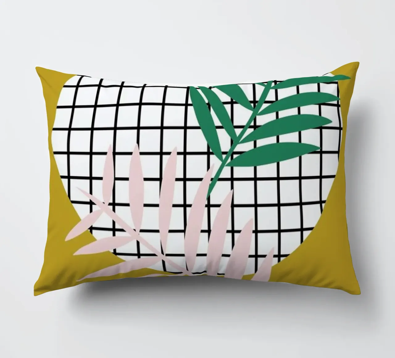 Palm Leaves in Mustard cuscino da Linda Gobeta