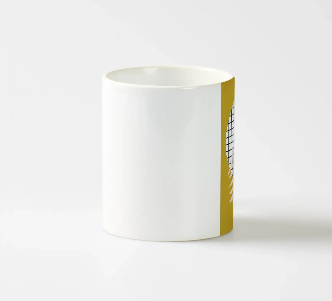 Palm Leaves in Mustard tazza in ceramica da Linda Gobeta
