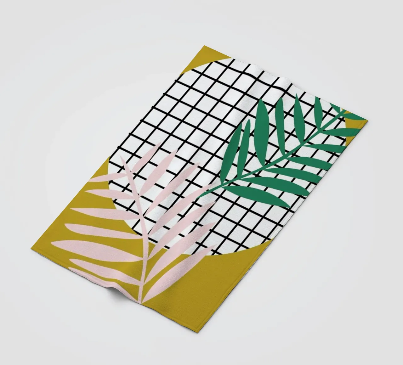 Palm Leaves in Mustard coperta in pile da Linda Gobeta