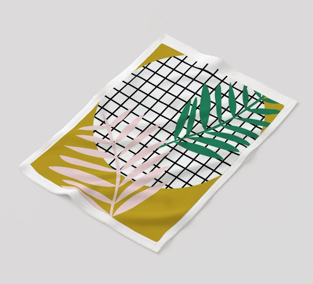 Palm Leaves in Mustard coperta in pile da Linda Gobeta