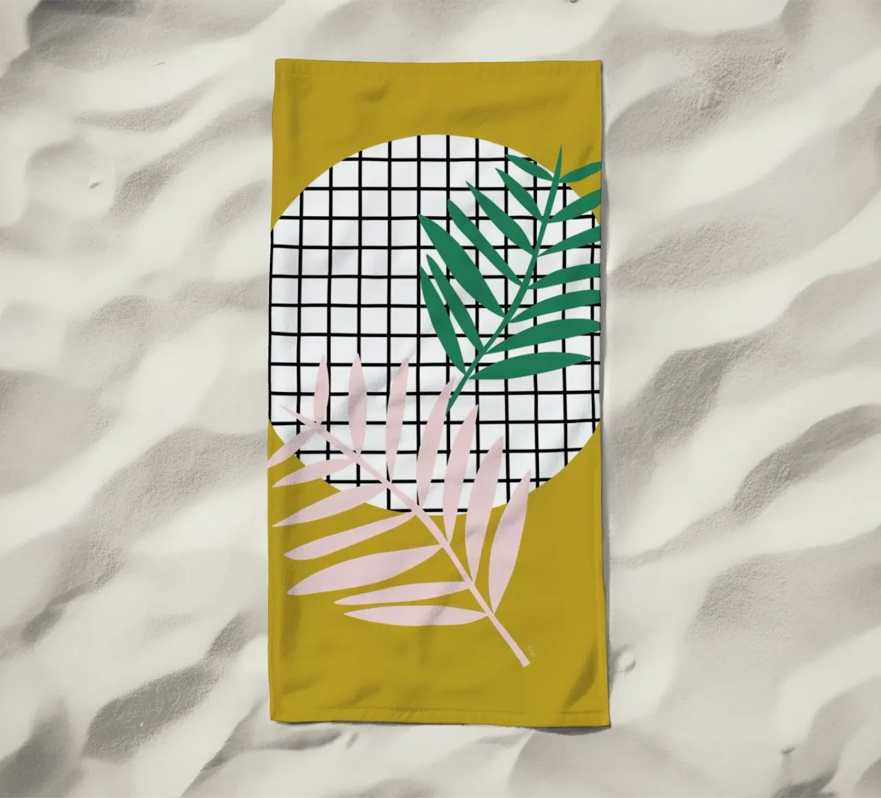 Palm Leaves in Mustard telo mare da Linda Gobeta