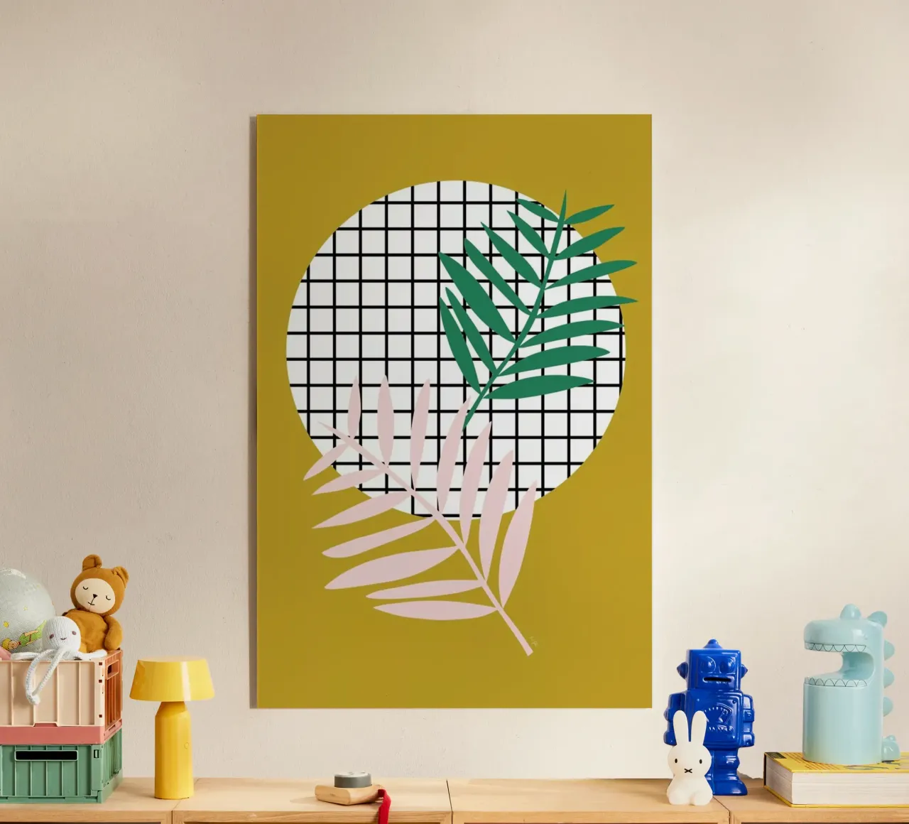 Palm Leaves in Mustard plexiglass da Linda Gobeta