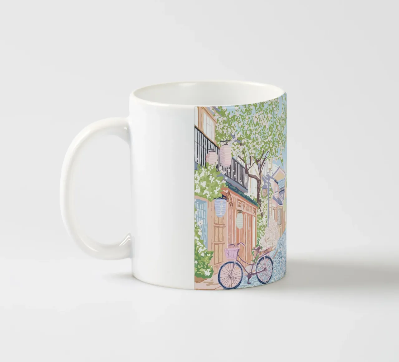 Flower Poster, Paris Illustration, Europe Travel Print ceramic mug by Gaia