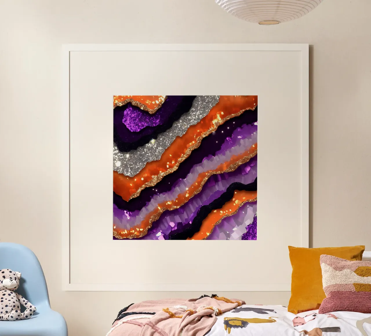 Texture glam Halloween Agata poster con telaio in legno da Gemstone Textures