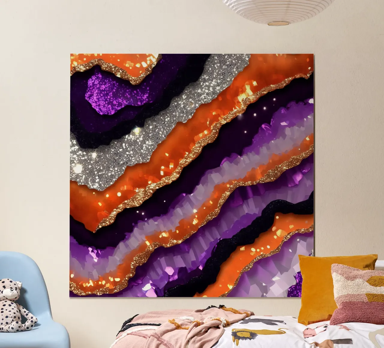Texture glam Halloween Agata poster con telaio in legno da Gemstone Textures