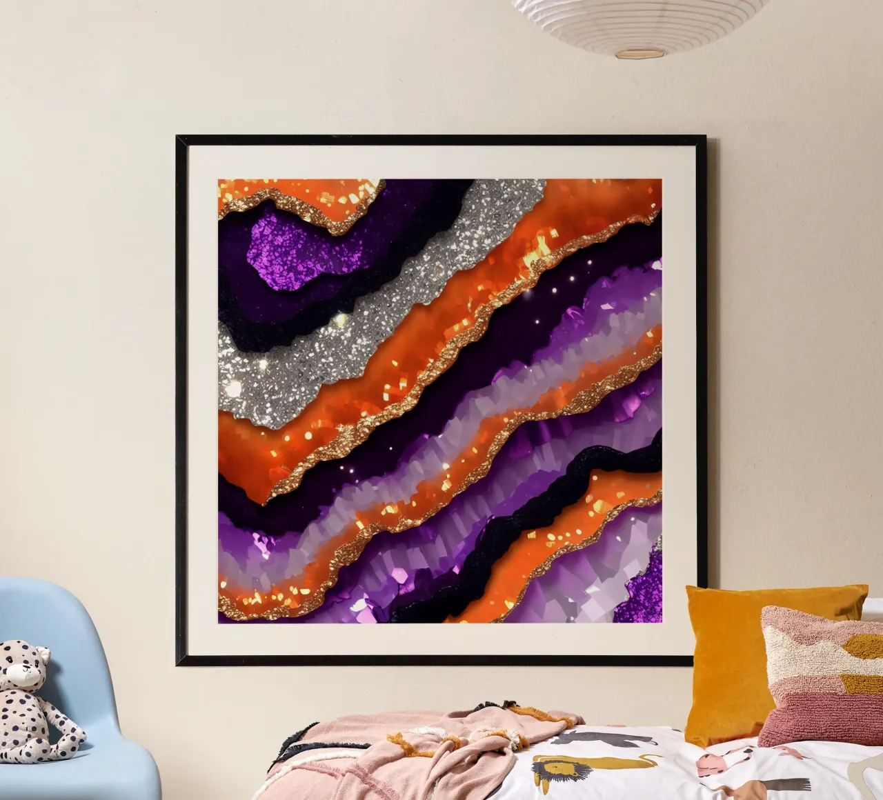 Texture glam Halloween Agata poster con telaio in legno da Gemstone Textures