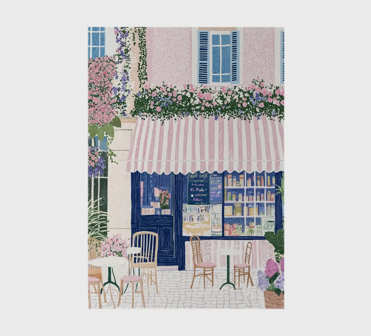 Paris Wall Art, Europe Print, Cute Pastel Illustration notebook by Gaia