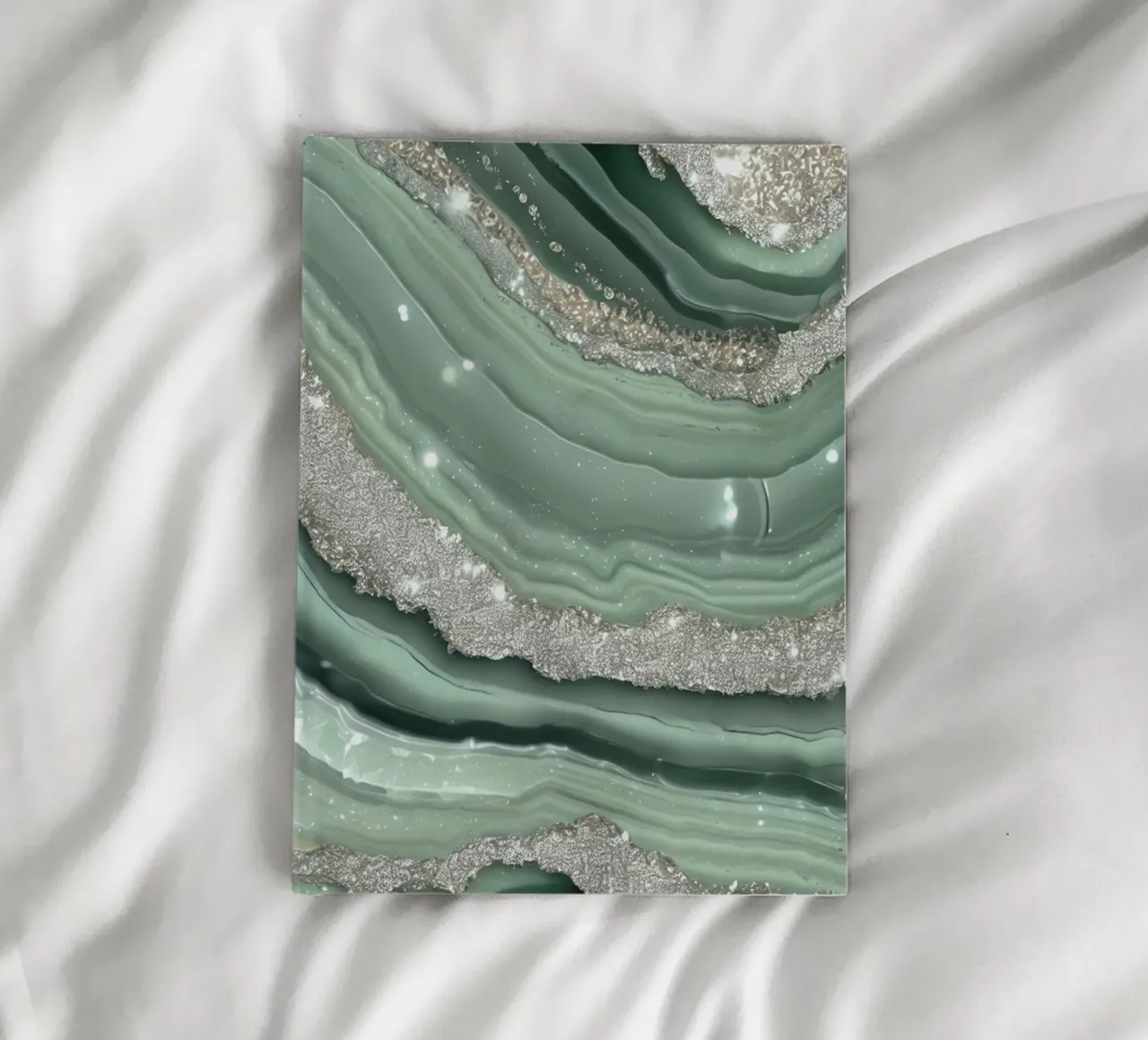 Glam Sage Vert Texture Agate carnet de notes de Gemstone Textures