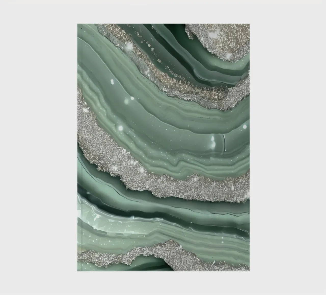 Glam Sage Vert Texture Agate carnet de notes de Gemstone Textures